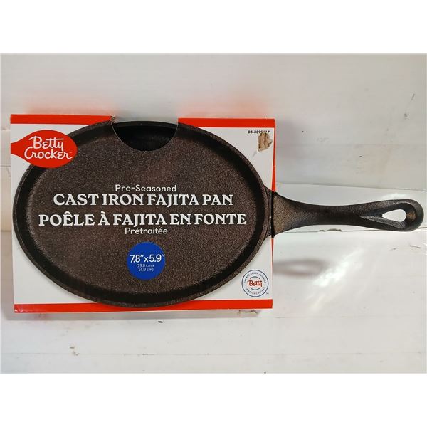 NEW OVAL CAST IRON SKILLET / FAJITA PAN