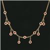 Image 4 : 14k Rose Gold 0.80 ctw Round Bezel Ruby w/ Dangle Adjustable Cable Chain Necklac