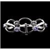 Image 2 : 4.60 ctw Tanzanite and Diamond Bracelet - 14KT White Gold