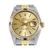Image 2 : Rolex Mens Two Tone Champagne Index Dial Diamond And Sapphire Datejust With Role