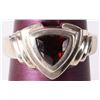 Image 1 : 0.75CT TRILLION GARNET STERLING SILVER RING