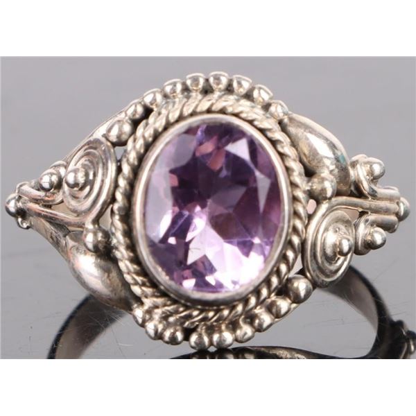 2.0CT AMETHYST STERLING SOUTHWEST LADIES RING