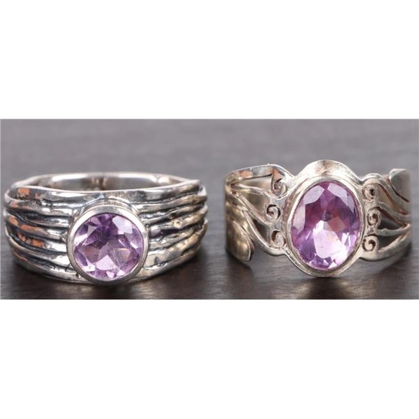 GENUINE AMETHYST STERLING SILVER LADIES RINGS