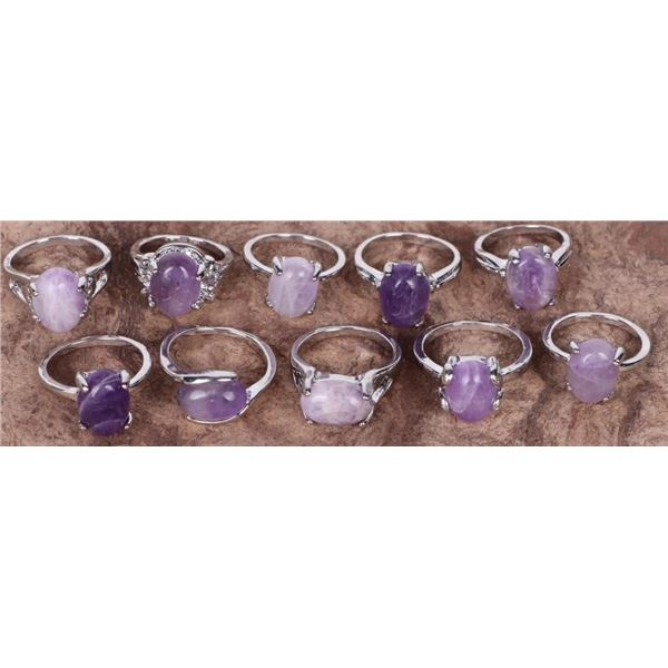 GENUINE AMETHYST MEN'S & LADIES RINGS (10)