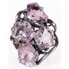 Image 1 : ANTIQUE STERLING SILVER AMETHYST CLUSTER RING