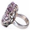 Image 2 : ANTIQUE STERLING SILVER AMETHYST CLUSTER RING
