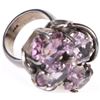 Image 4 : ANTIQUE STERLING SILVER AMETHYST CLUSTER RING