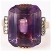 Image 1 : HUGE 18X14MM AMETHYST 14K GOLD DIAMOND RING