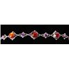 Image 1 : SOUTHWEST AMETHYST & AMBER STERLING BRACELET