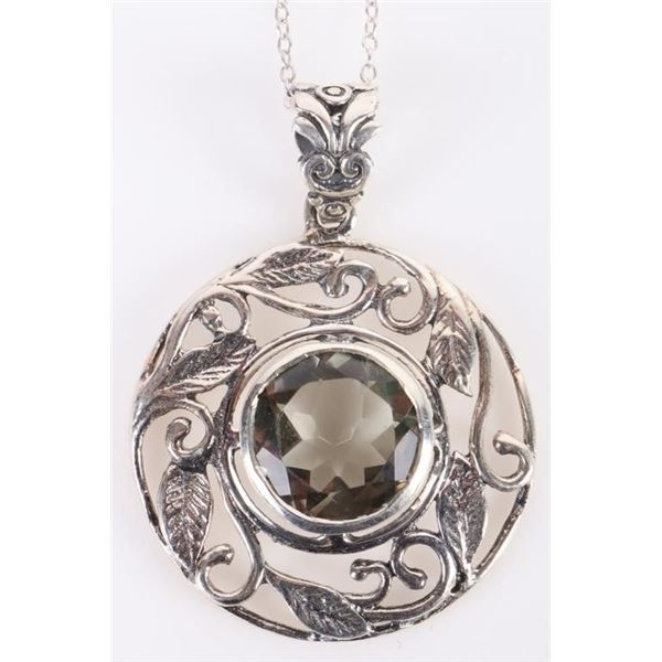 5CT GREEN AMETHYST VINTAGE ART NOUVEAU NECKLACE