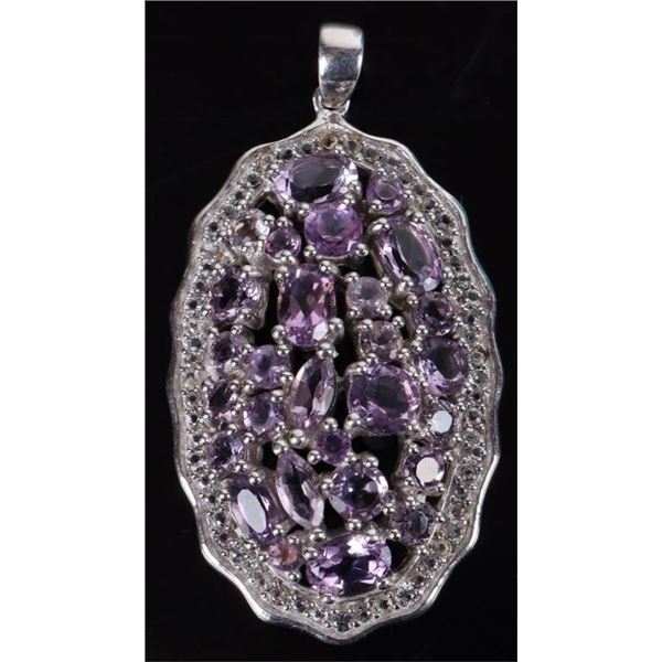 STUNNING AMETHYST STERLING SILVER PENDANT