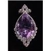 Image 1 : 6CT PEAR SHAPED AMETHYST STERLING PENDANT