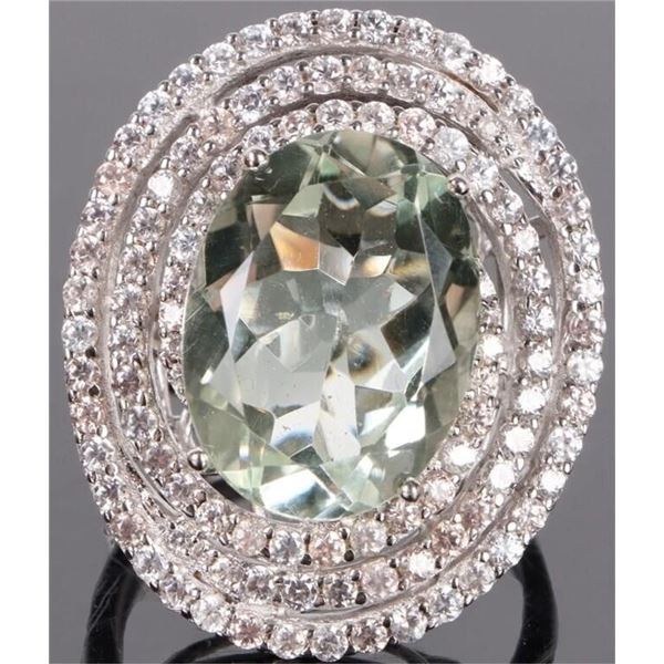GIANT 10X15MM AQUAMARINE LADIES RING