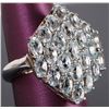 Image 1 : 3.45CTW AQUAMARINE STERLING SILVER CLUSTER RING