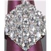 Image 2 : 3.45CTW AQUAMARINE STERLING SILVER CLUSTER RING