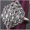 Image 3 : 3.45CTW AQUAMARINE STERLING SILVER CLUSTER RING