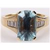 Image 1 : 14K GOLD 3CT AQUAMARINE & DIAMOND LADIES RING