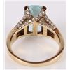 Image 3 : 14K GOLD 3CT AQUAMARINE & DIAMOND LADIES RING