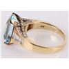 Image 4 : 14K GOLD 3CT AQUAMARINE & DIAMOND LADIES RING