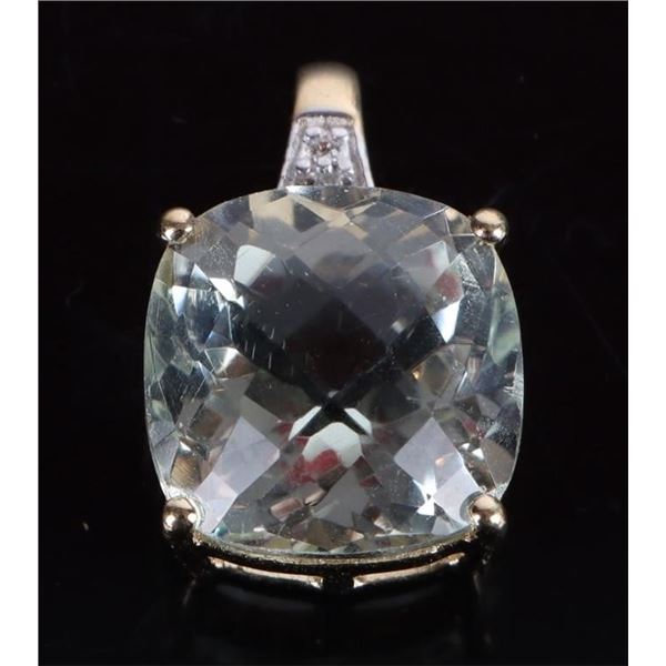 3.5CT SOLITAIRE AQUAMARINE STERLING PENDANT