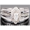 Image 1 : 2CTW MARQUISE CUT 10K WHITE GOLD DIAMOND RING