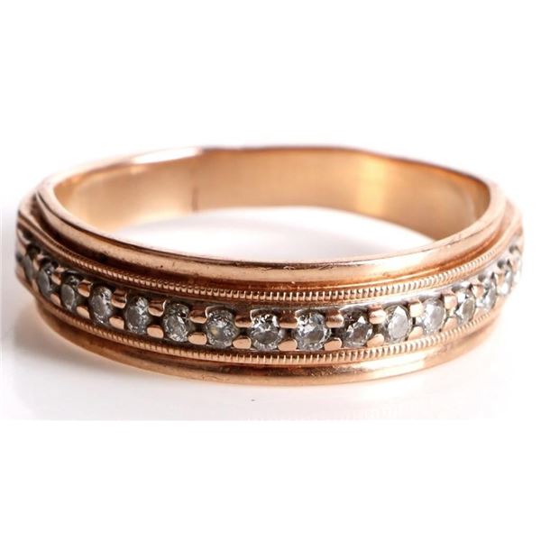 MEN'S 10K ROSE GOLD DIAMOND WEDDING BAND