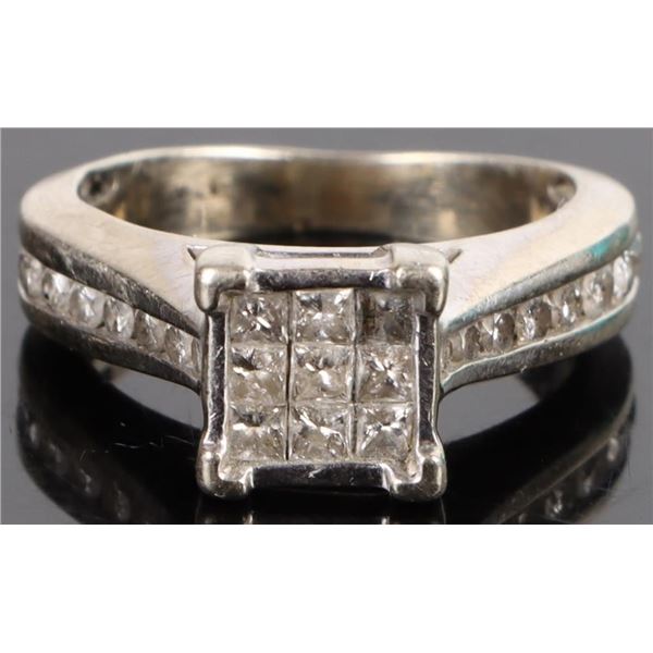 0.93CTW DIAMOND 10K WHITE GOLD LADIES RING