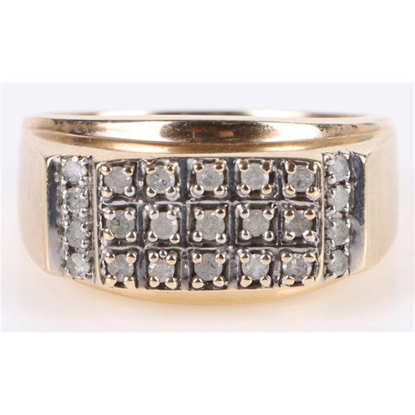 10K YELLOW GOLD MENS RING WITH ~.46CTW DIAMONDS