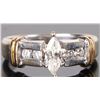 Image 1 : 14K WHITE GOLD 1/3CT MARQUISE DIAMOND LADIES RING