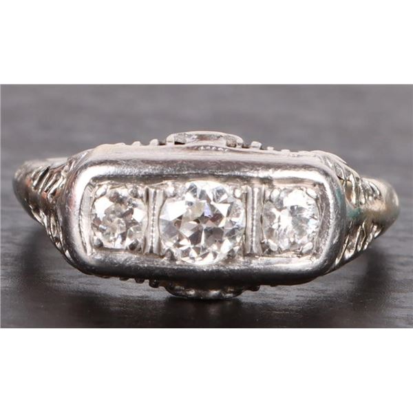 ANTIQUE 0.41CTW DIAMOND ART DECO 14K GOLD RING
