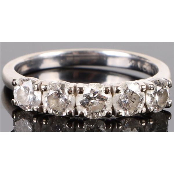 14K WHITE GOLD DIAMOND LADIES RING - 1.0CTW