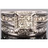Image 1 : 14K WHITE GOLD DIAMOND LADIES WEDDING RING SET