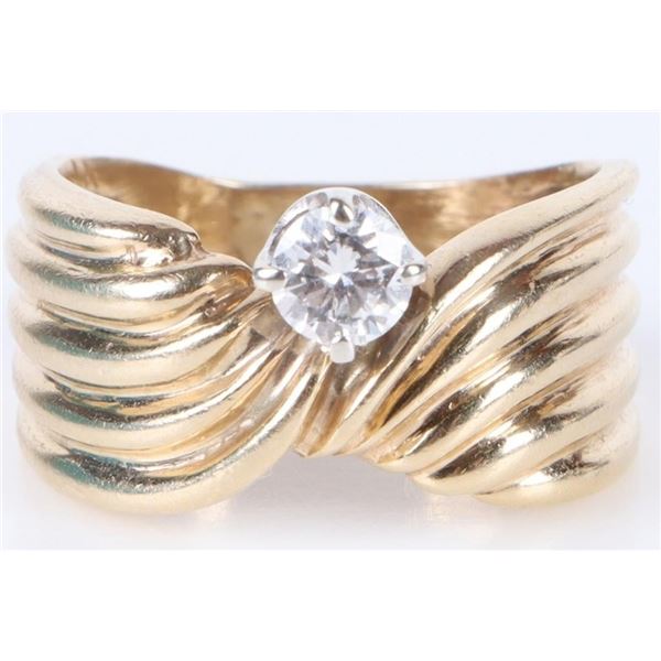 0.33CT DIAMOND ROUND SOLITAIRE 14K GOLD RING