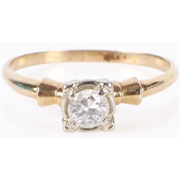 0.35CT DIAMOND SOLITAIRE 14KT. GOLD RING