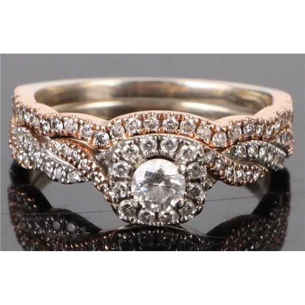 14K ROSE GOLD DIAMOND LADIES BRIDAL SET