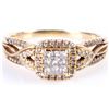 Image 1 : DIAMOND 14KT. YLW GOLD CATHEDRAL SET RING