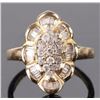 Image 1 : ANTIQUE 14K YELLOW GOLD DIAMOND CLUSTER RING