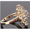 Image 2 : ANTIQUE 14K YELLOW GOLD DIAMOND CLUSTER RING