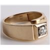 Image 3 : MEN'S ANTIQUE .33CT ROUND DIAMOND 14K GOLD RING