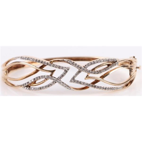 10K YELLOW GOLD DELICATE DIAMOND LADIES BRACELET
