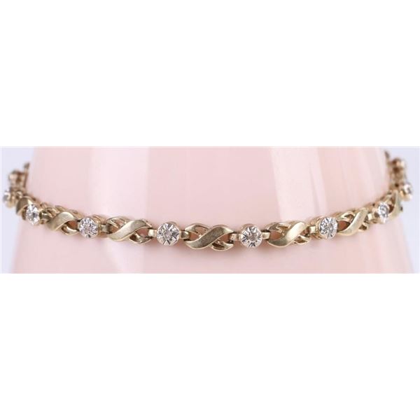 10K YELLOW GOLD DIAMOND LADIES BRACELET