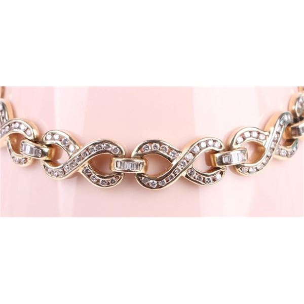 14K YELLOW GOLD ETERNAL LINK DIAMOND BRACELET