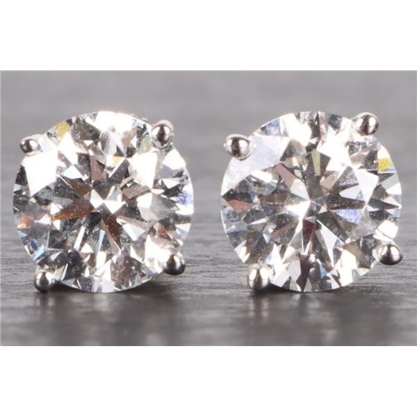 IGI 4.12CTW VS1 DIAMOND 14K WHITE GOLD EARRINGS