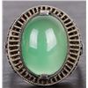 Image 1 : STERLING SILVER EMERALD CABOCHON LADIES RING