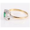 Image 2 : 10K YELLOW GOLD EMERALD DIAMOND LADIES RING