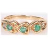 Image 1 : 10K YELLOW GOLD ROUND EMERALD LADIES RING