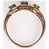 Image 2 : 10K YELLOW GOLD ROUND EMERALD LADIES RING