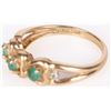 Image 4 : 10K YELLOW GOLD ROUND EMERALD LADIES RING
