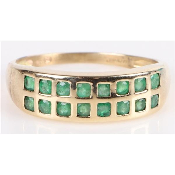 10K YELLOW GOLD EMERALD MEN'S RING