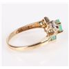 Image 2 : 10K YELLOW GOLD DIAMOND EMERALD LADIES RING